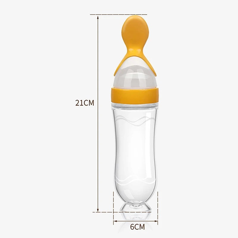 Total length and width of baby spoon feeder.