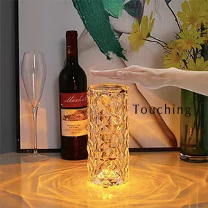 Stylish LED crystal lamp with touch control.