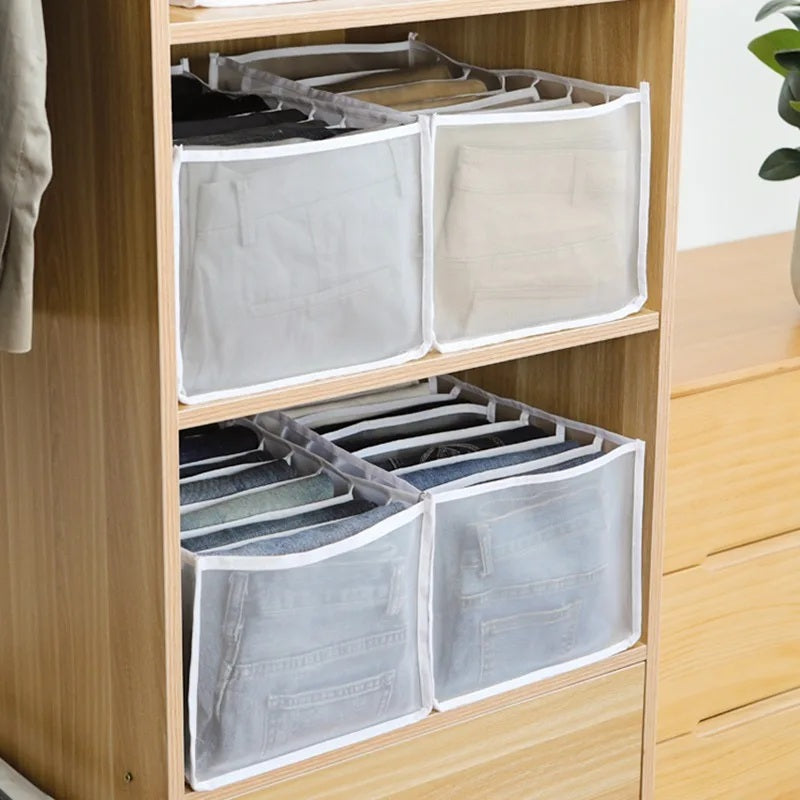 Space saving clothes organizer.