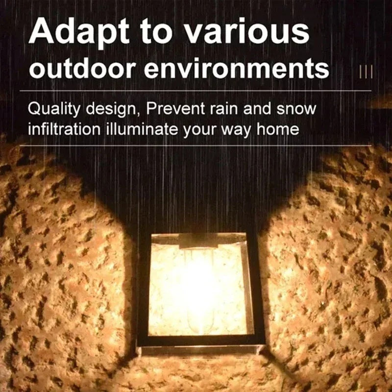 Illuminate your outdoor spaces with a sleek solar wall lamp.