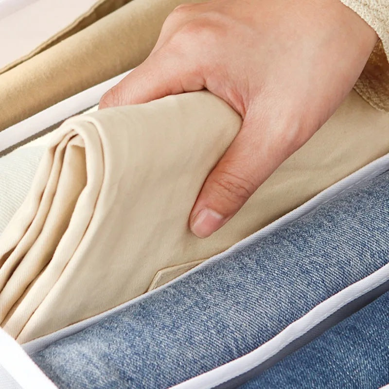 Compact clothes organizer for efficient closet organization.