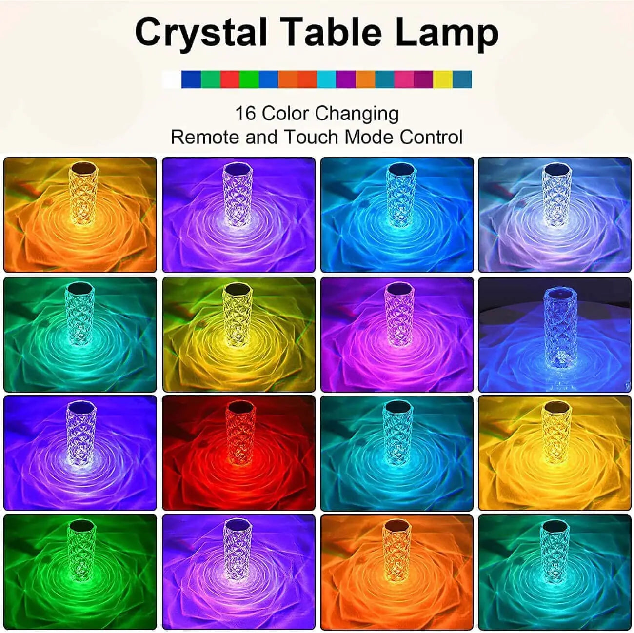 16 Color crystal led lamp.